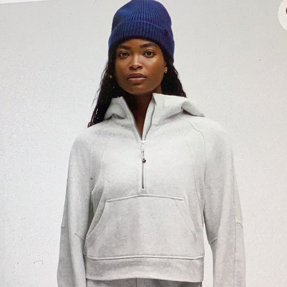 Lululemon oversized Half zip Hoodie in heather grey(size m/l)